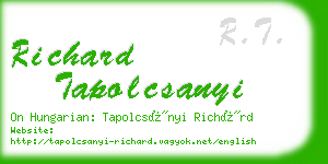 richard tapolcsanyi business card